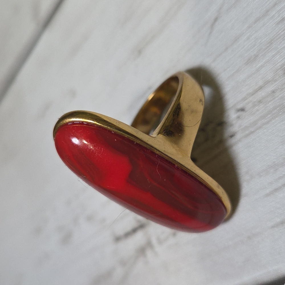Plunder Vibrant Red and Gold Statement Ring